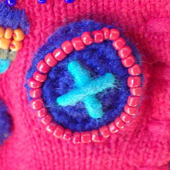 Michael Simon Embellished Red Vest/ Boho/ Beaded & Embroidered/ Size 2 - Picture 11 of 14